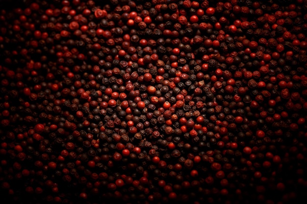 Free photo overhead view of pepper grains