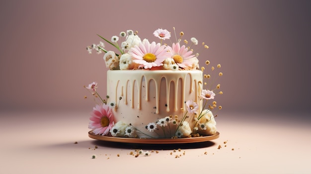 Foto gratuita torta sovraccarica di fiori