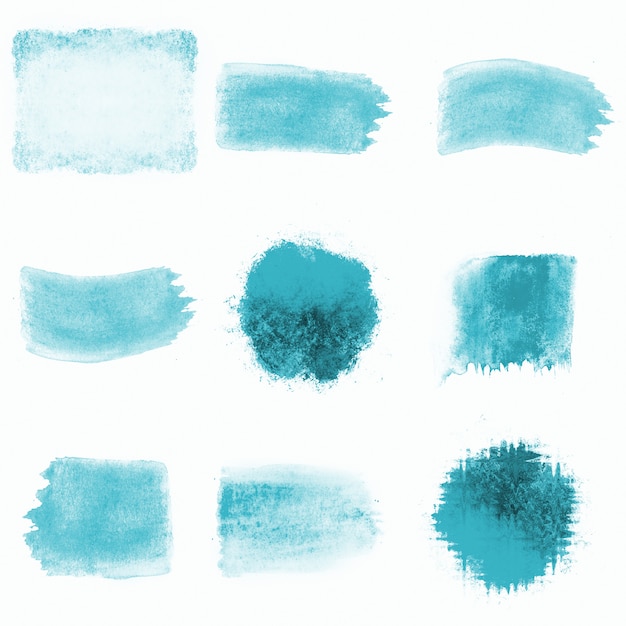 Pack of watercolor blue spots