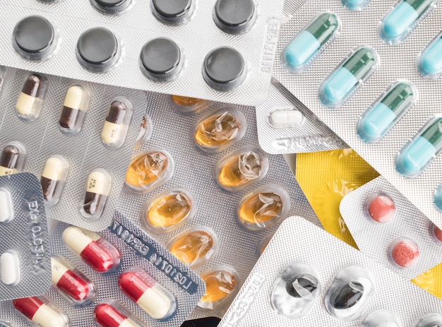 packings of pills and capsules of medicines