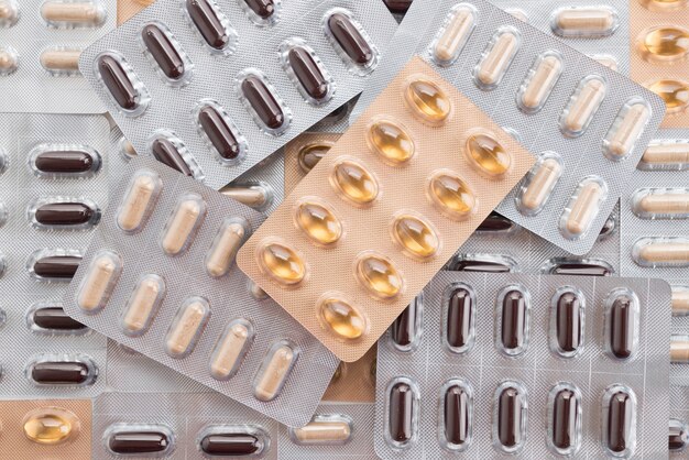 packings of pills and capsules of medicines