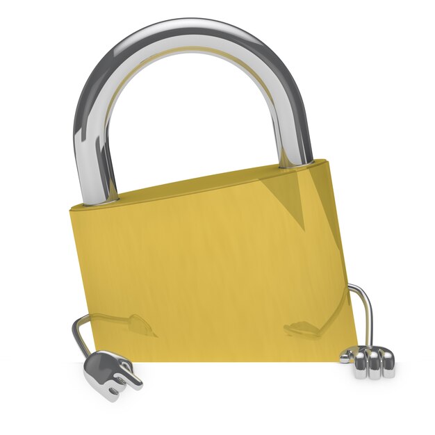 Padlock with a blank board