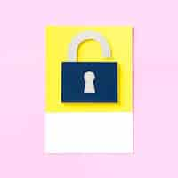 Free photo padlock with a keyhole icon