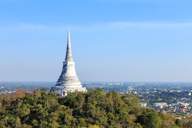 Pagoda on mountain top at Khao Wang Palace Petchaburi Thailand