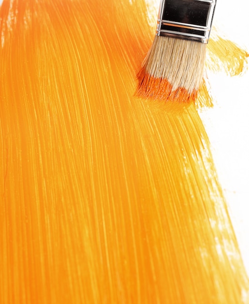 Paint brush with liquid paint