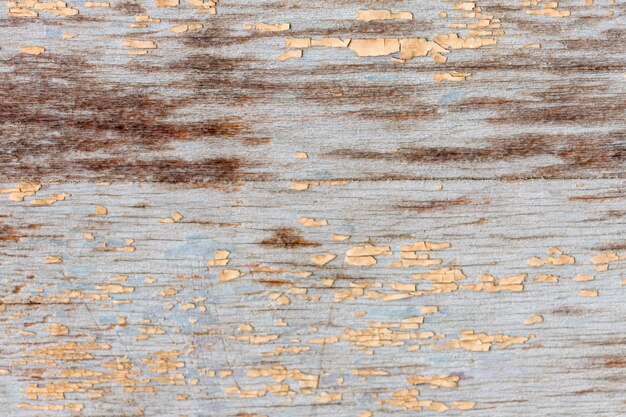 Paint chipping on aged wooden surface