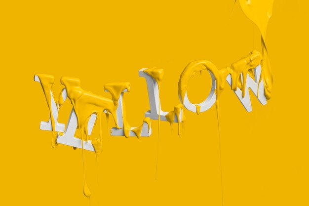 Download Free Photo Paint Dripping On Floating Word Yellow Yellowimages Mockups