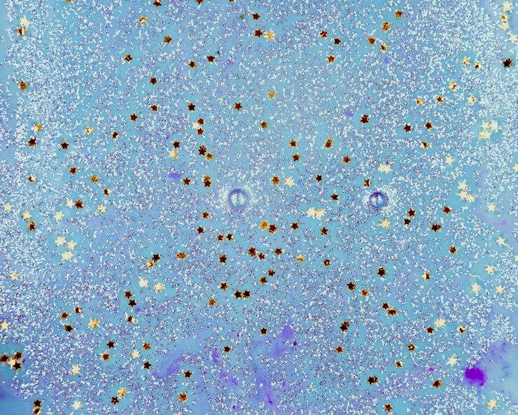 ฟรี Photo painted blue water with small star spangles