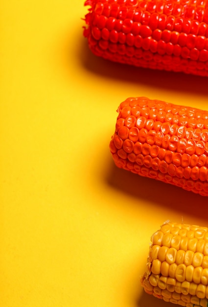 Free photo painted corn in different colors