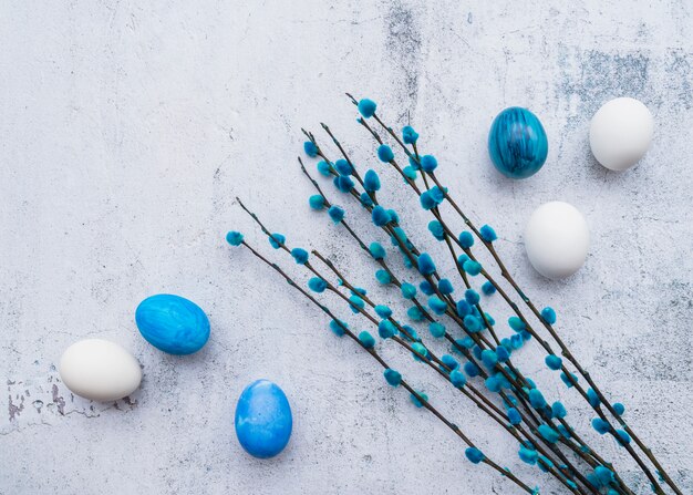 Painted eggs and willow branches