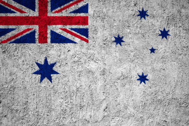 콘크리트 벽에 호주의 해군 소위의 그려진 된 국기 프리미엄 사진