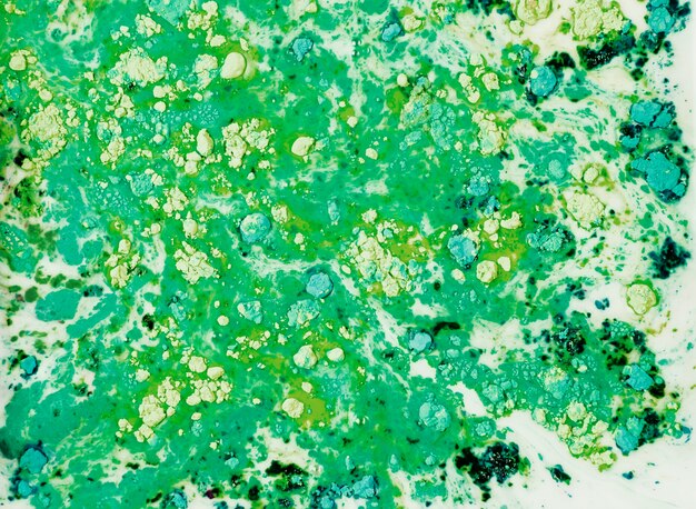 Painted green water with powder