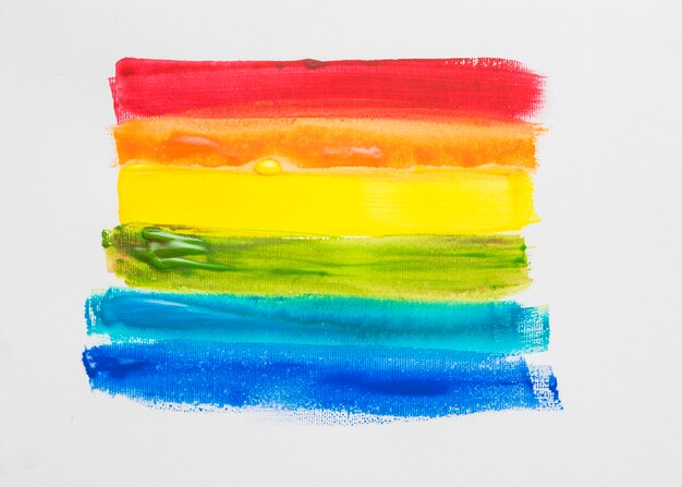 LGBT 색상의 페인트 줄무늬