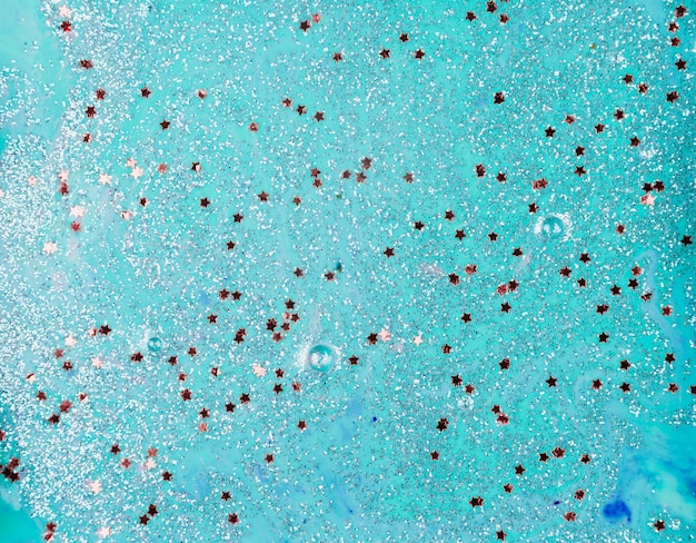 Painted turquoise water with star spangles