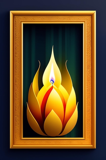 Free photo a painting of a candle that is on a wall