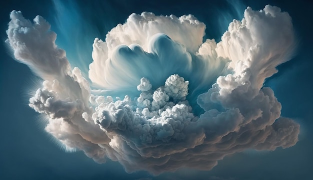 사랑이라는 단어가 적힌 구름 그림