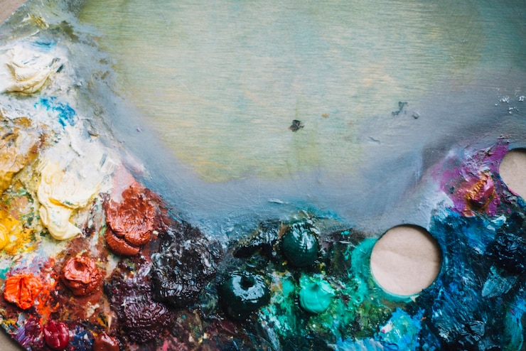 Free Photo painting concept with colors