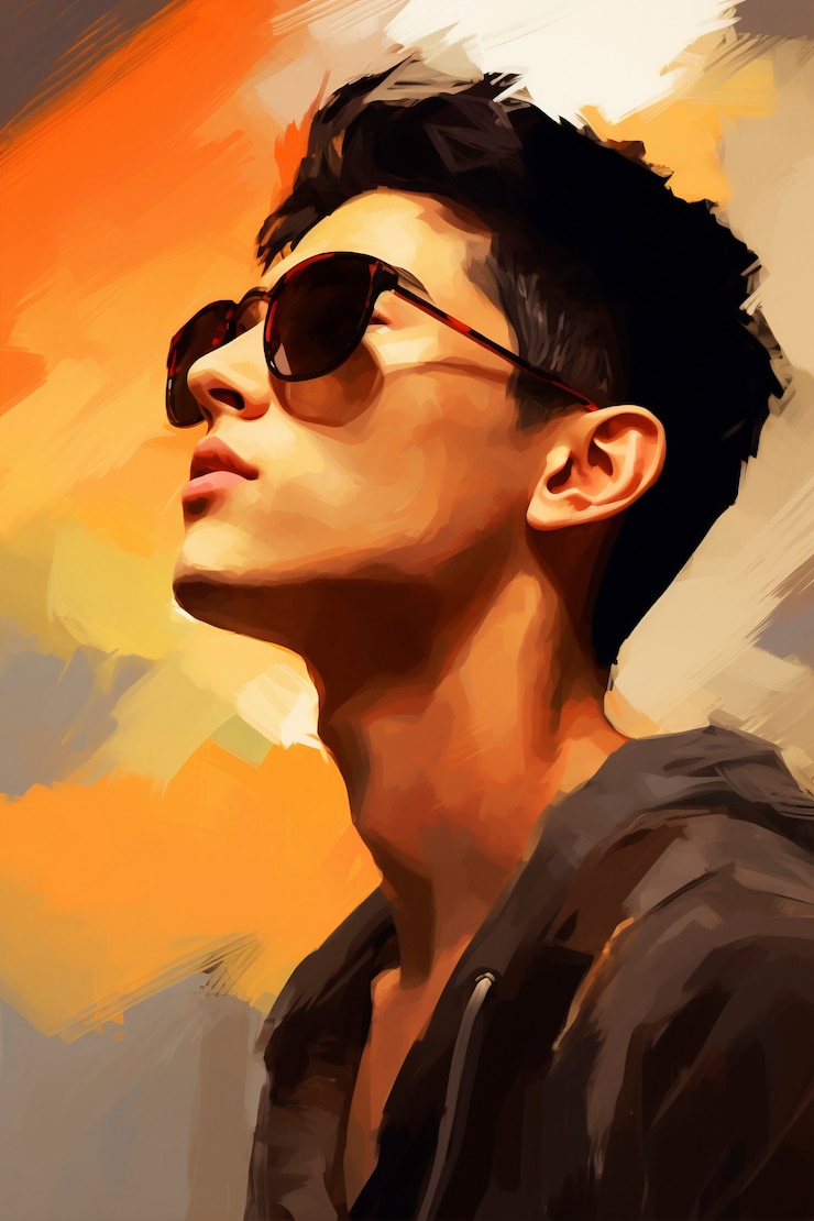 無料Photo 男の肖像画を描く