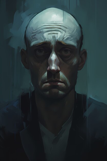 Painting of person suffering from anxiety