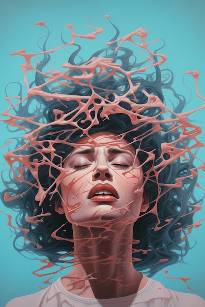 Painting of person suffering from anxiety