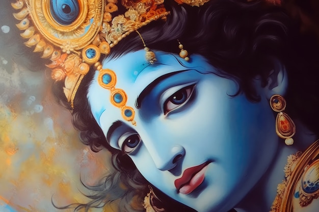 Dipinto che rappresenta krishna