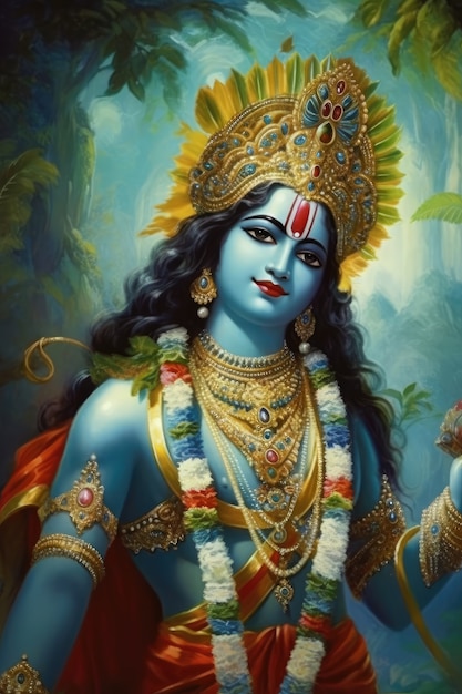 Foto gratuita dipinto che rappresenta krishna