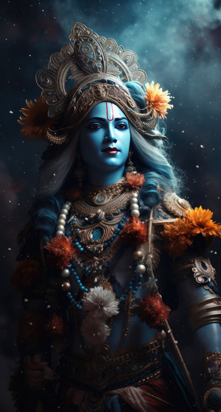 Free Photo painting representing krishna