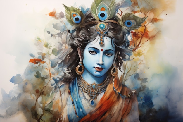 Foto gratuita dipinto che rappresenta krishna