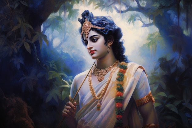 Foto gratuita dipinto che rappresenta krishna