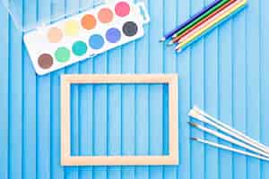 Free photo painting supplies near frame