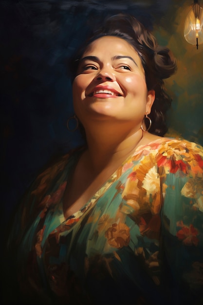 Free photo painting of a woman's portrait