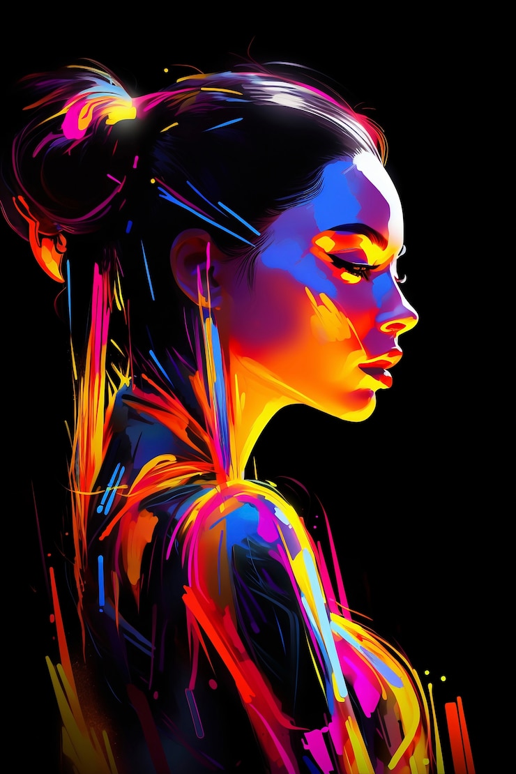 Free Photo painting of woman's portrait