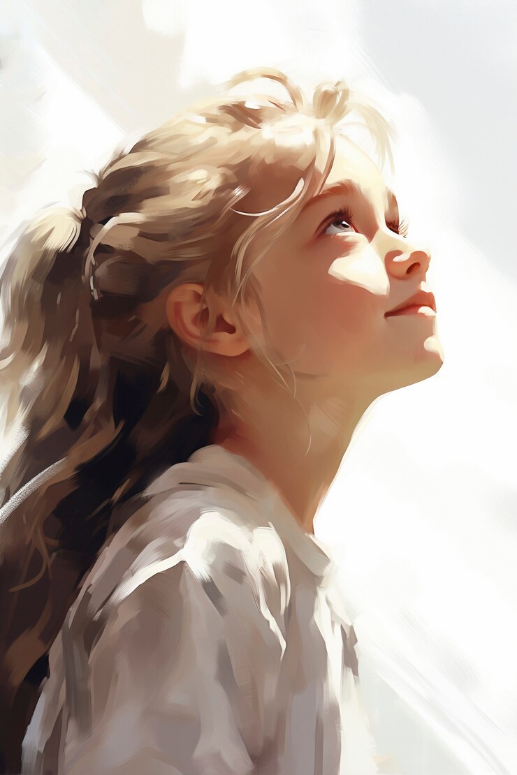 無料Photo 可愛い子供の肖像画の絵