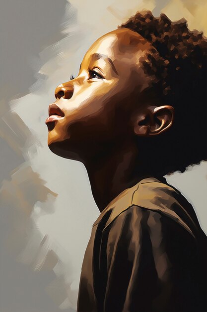 Paintings of cute kid's portrait