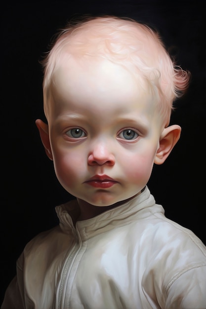 Free photo paintings of cute kid's portrait