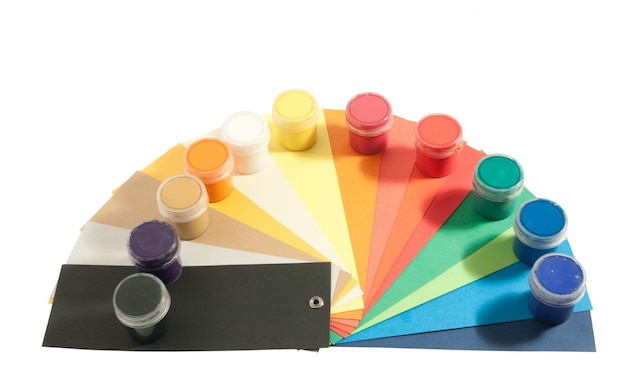 Free photo paints and colored paper
