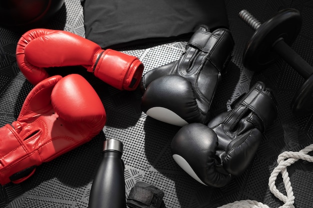 Free photo pair of gloves for boxing sport