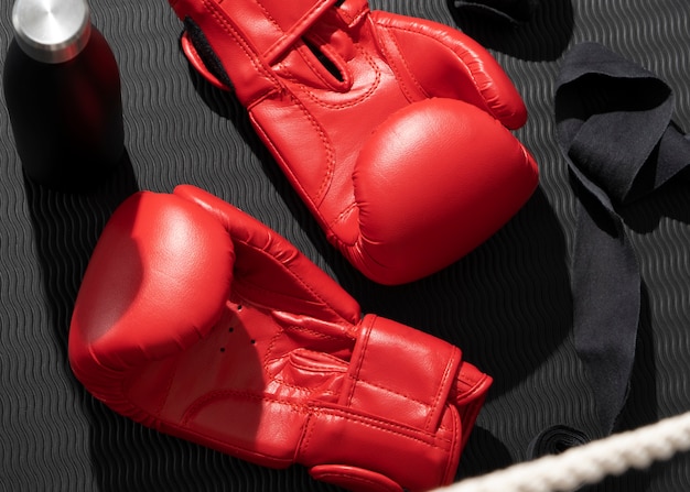 Free photo pair of gloves for boxing sport