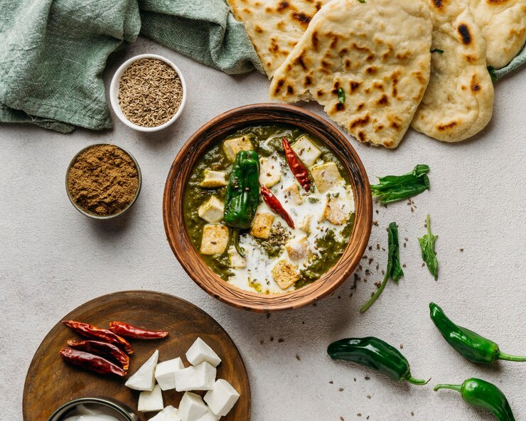 Free Photo pakistani dish arrangement above view