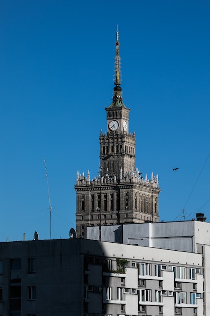 무료 사진 바르샤바, 폴란드에서 현대 건축과 문화 궁전 건물