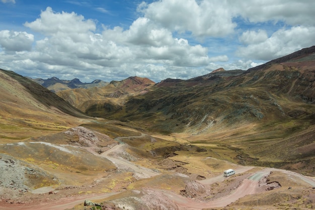 Free photo palccoyo rainbow mountains in cusco, peru