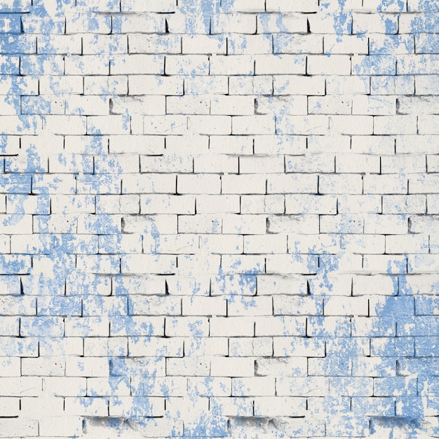 Free photo pale and blue brick wall