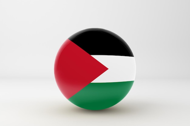 Free photo palestine flag in white background