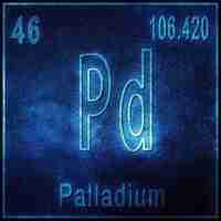 Free photo palladium chemical element, sign with atomic number and atomic weight, periodic table element