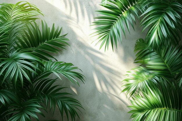 palm leaves on the background of old wall with space for a concept for Palm Sunday warm sunshine