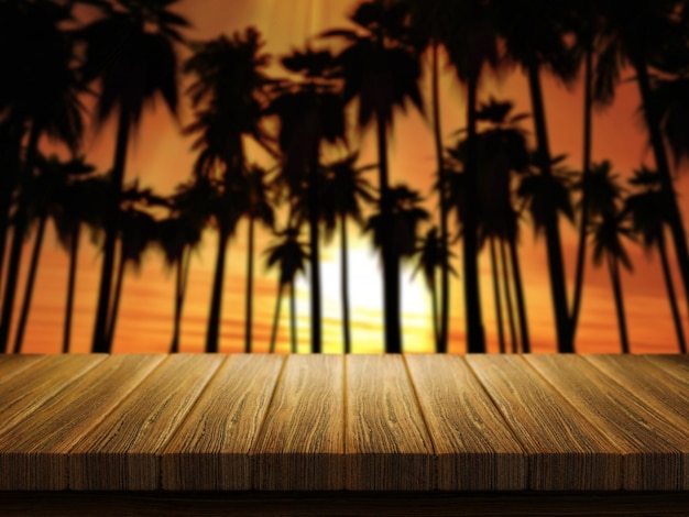 Free photo palm trees at sunset