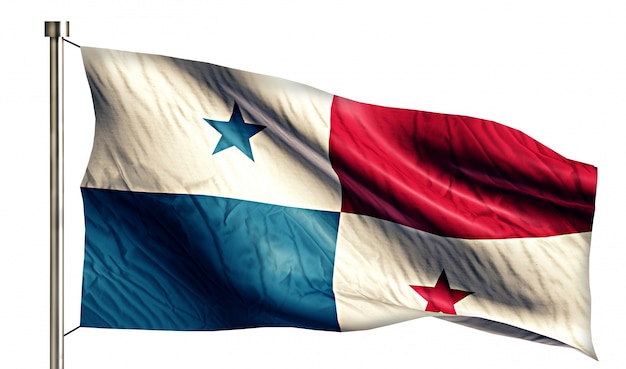 パナマの国旗は、3Dの白い背景を分離