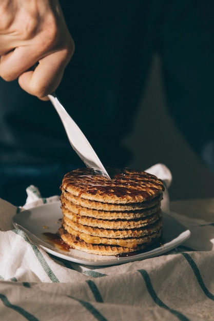 Free photo pancake breakfast