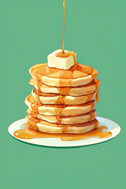 Pancakes in anime style