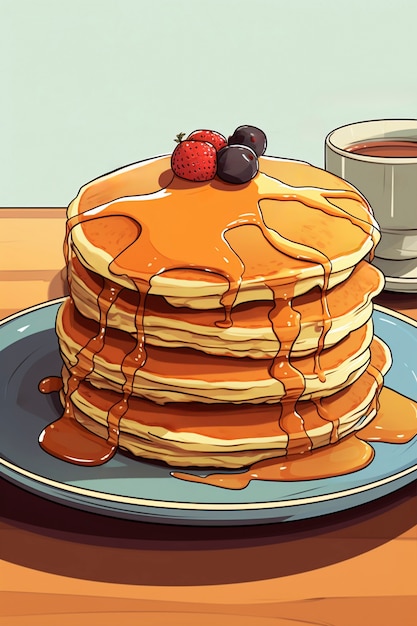 Free photo pancakes in anime style